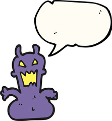 speech bubble cartoon little alien