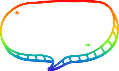 rainbow gradient line drawing cartoon speech bubble