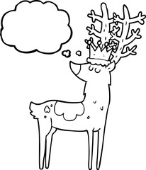 thought bubble cartoon stag king