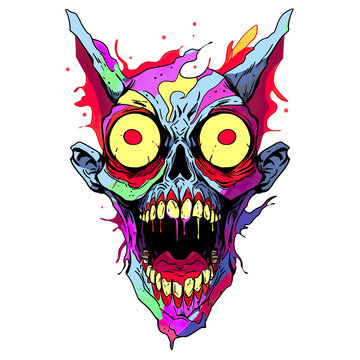 t-shirt design sticker icon logo monster mask character scary