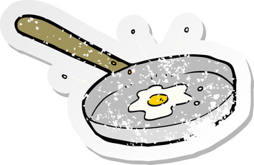 Fototapeta na wymiar retro distressed sticker of a cartoon fried egg
