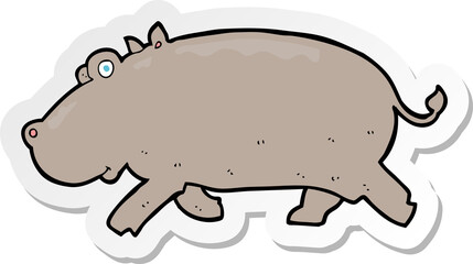 sticker of a cartoon hippopotamus