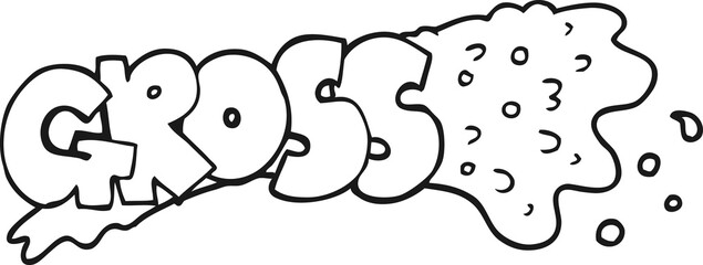 gross black and white cartoon