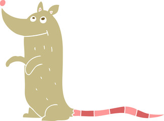 flat color illustration of a cartoon rat