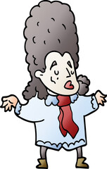cartoon doodle man in wig