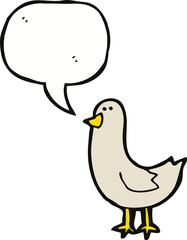 cartoon bird with speech bubble
