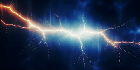 Energetic bolt illuminates darkness exuding raw power and electrifying ambiance. Concept Lightning Strike, Power of Nature, Electrifying Atmosphere, Raw Energy, Illuminating Darkness