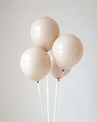 White inflatable balloons on a white background.