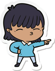 sticker of a cartoon woman