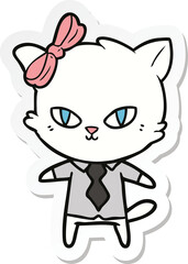 sticker of a cute cartoon cat boss
