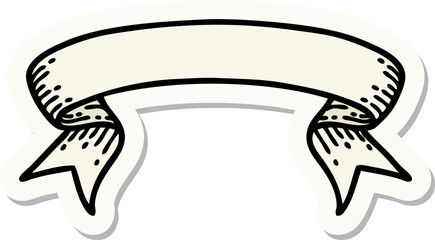 tattoo style sticker of a banner