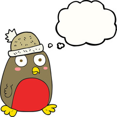 thought bubble cartoon christmas robin