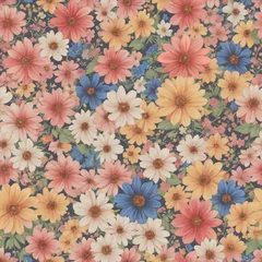 Rucksack Colorful Flowers Pattern Seamless Texture, Oil Painting Repeat Pattern for Fabric Textile, Publication, Printing, Dress, Skirt, Curtain, Blanket, Garment, Clothes, Gift Paper. © Meta.K