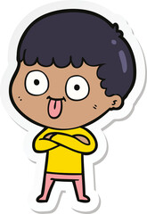 sticker of a cartoon man staring