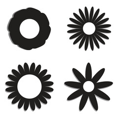 Glyph daisy flower pixel perfect vector icon with white background.