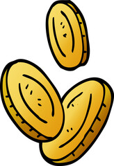 cartoon doodle gold coins