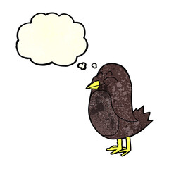 cartoon bird with thought bubble