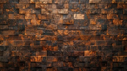 Beautiful abstract brown brick wall background With space for text - obrazy, fototapety, plakaty
