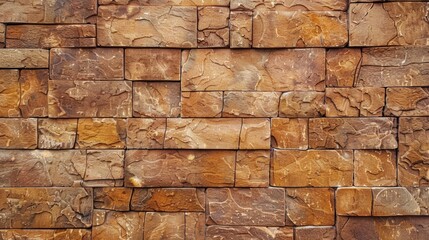 Fototapeta premium Beautiful abstract brown brick wall background With space for text