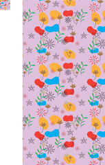 beautiful floral pattern with multiple elements 