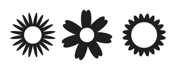 Glyph daisy flower pixel perfect vector icon with white background.