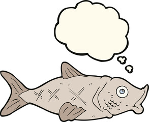 cartoon fish with thought bubble