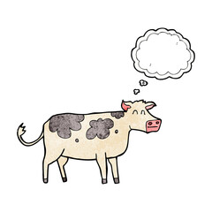 thought bubble textured cartoon cow