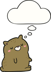 cartoon bear and thought bubble