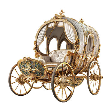 Royal Carriage, transparent background, isolated image, generative AI