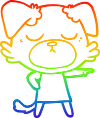 rainbow gradient line drawing cute cartoon dog