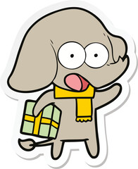 sticker of a cute cartoon elephant