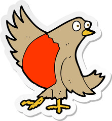 sticker of a cartoon dancing robin