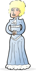 cartoon shocked victorian woman