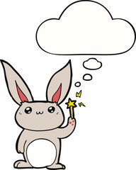 cute cartoon rabbit and thought bubble