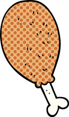 cartoon doodle cooked chicken leg