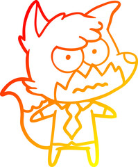 warm gradient line drawing cartoon annoyed fox