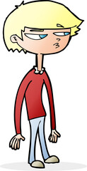 cartoon suspicious boy