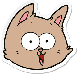 sticker of a cartoon cat face