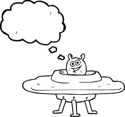 thought bubble cartoon spaceship
