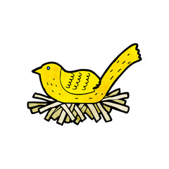 cartoon bird on nest