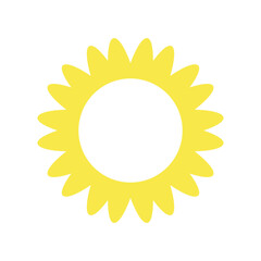 Cartoon daisy logo designs, chamomile flower icons. Flat spring floral elements. Blossom flowers with white petals. Doodle daisy vector set with background.