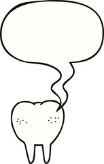 cartoon tooth and speech bubble