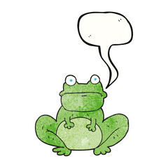 speech bubble textured cartoon frog