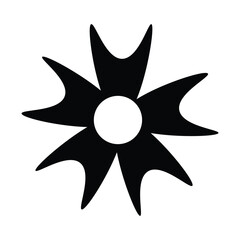 Glyph daisy flower pixel perfect vector icon with white background.