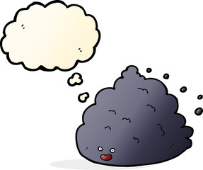 cartoon cloud character with thought bubble
