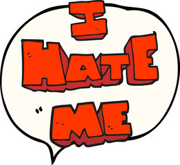 I hate me speech bubble cartoon symbol