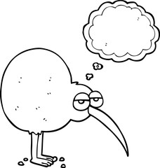 thought bubble cartoon kiwi