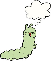 cartoon caterpillar and thought bubble