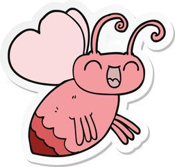 sticker of a cartoon bug