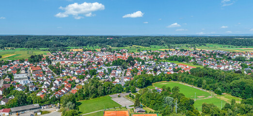 Ausblick auf Dietenheim an der Iller in Baden-Württemberg